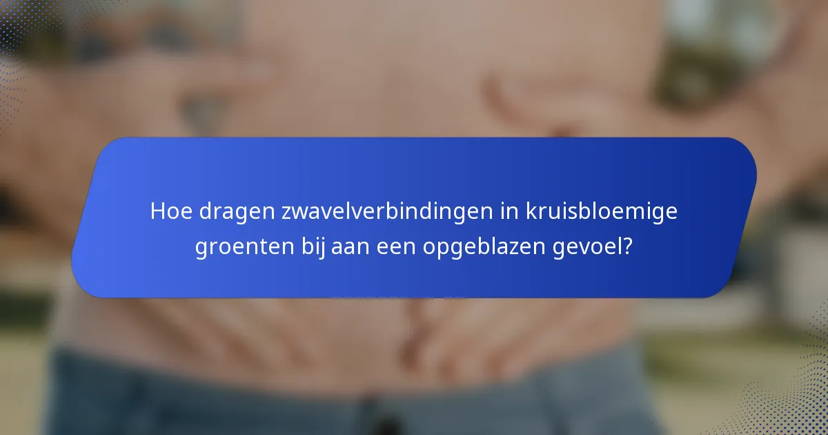 Hoe dragen zwavelverbindingen in kruisbloemige groenten bij aan een opgeblazen gevoel?